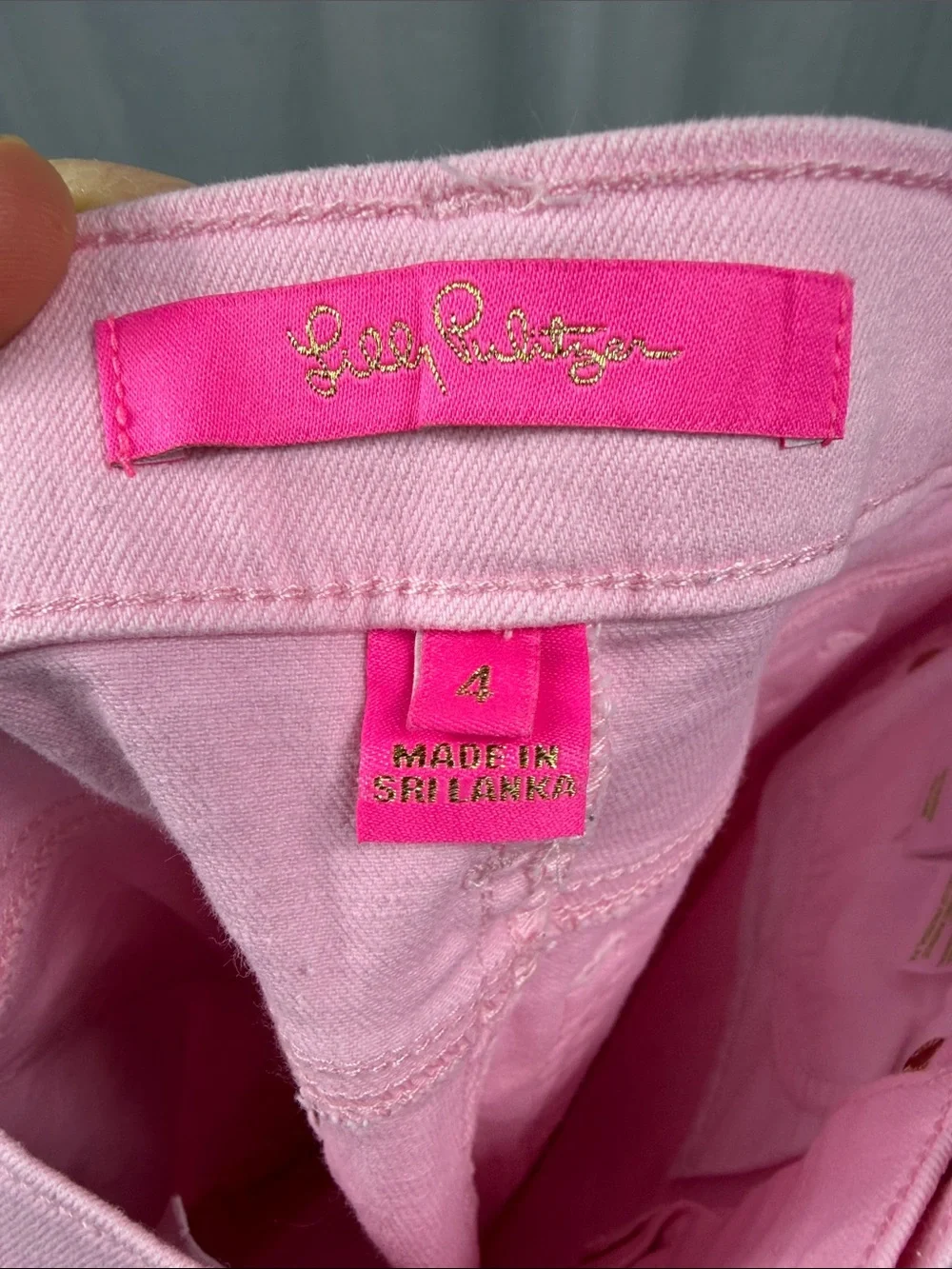 Lilly Pulitzer South‎ Ocean Crop Pink Tropics with Gold Metallic Dot.